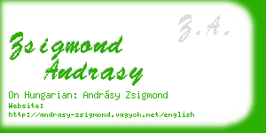 zsigmond andrasy business card